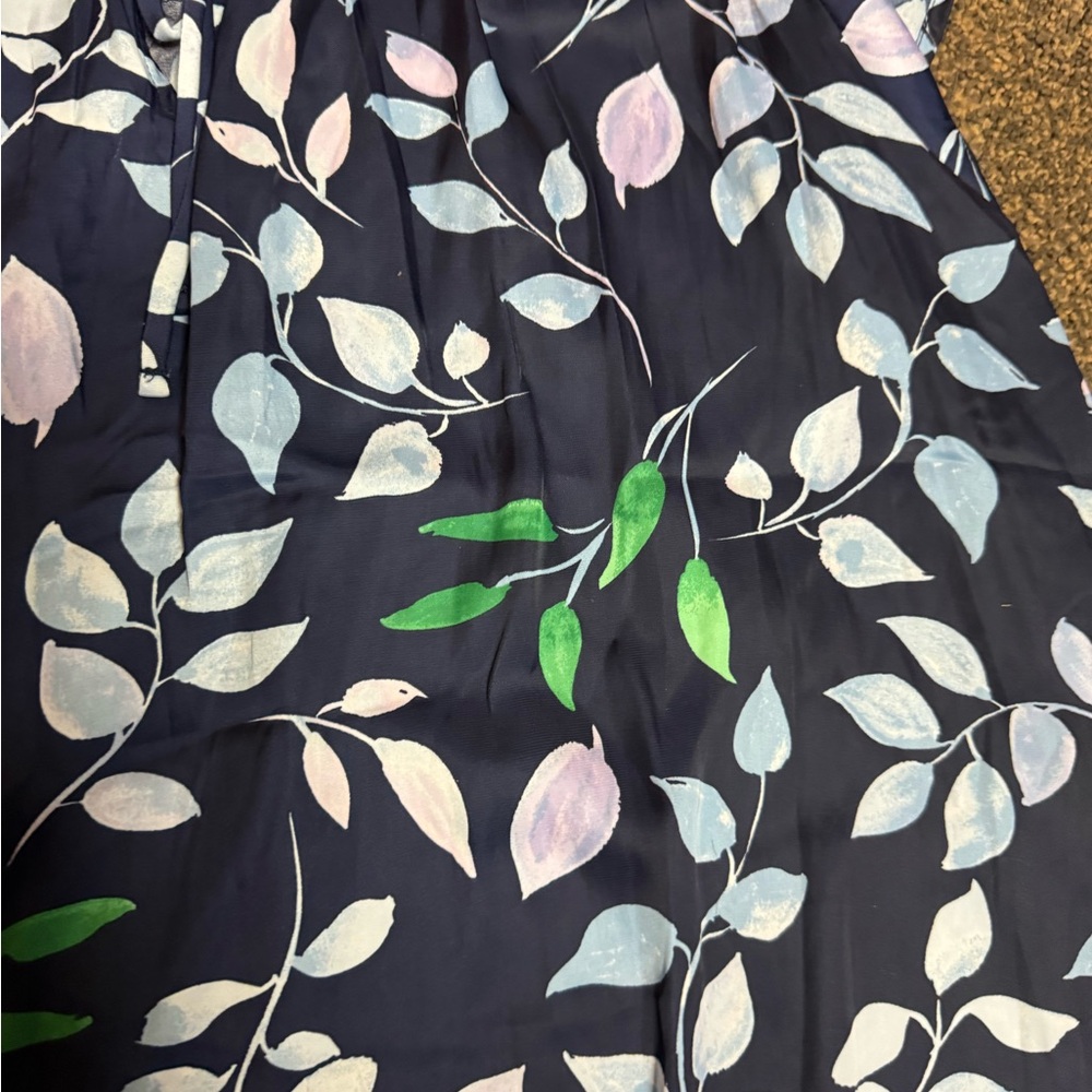 Lane Bryant 18/20 Navy Leaf Print Blouse New Top Shirt - Picture 4 of 6